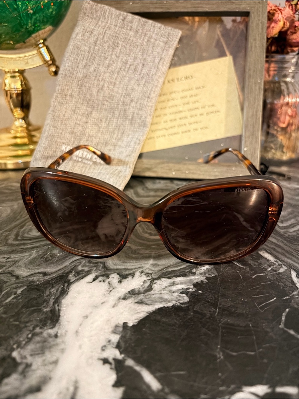 Kenneth Cole Women's Tortoise Frame Sunglasses - Brown Lenses
